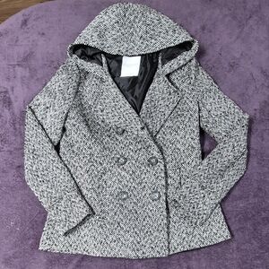 Aeropostale Black and White Pea Coat